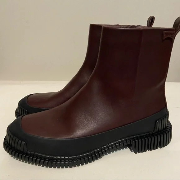 Camper Boots Womens Size 37 Pix Chelsea Brown/Red Zip Lightweight Shoes - Picture 7 of 12